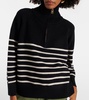 Ganze striped cashmere half-zip sweater