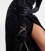 Diva gloves velvet maxi dress