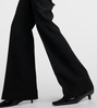 High-rise pleated crêpe flared pants