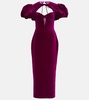 Cutout velvet midi dress