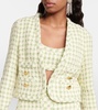 Checked tweed cropped jacket