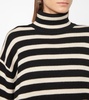 Striped turtleneck wool-blend sweater