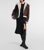 Shearling-trimmed suede jacket