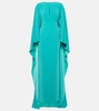 Cutout crepe satin gown