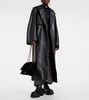 Cocoon leather trench coat