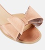 Le Cadeau Double Bow satin slides