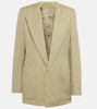 Single-breasted wool-blend blazer 