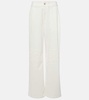 Anagram embroidered high-rise wide-leg jeans