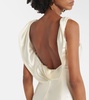 Bridal Chiara draped silk and wool gown