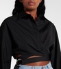 Cropped cotton poplin shirt