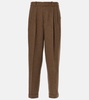 Wool-blend tweed straight pants