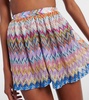 Zig Zag metallic knit shorts