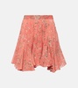 Anael floral cotton and silk miniskirt