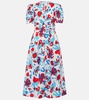 Heather floral cotton-blend midi dress