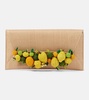 Citrus Punch embellished raffia clutch