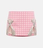 Checked crystal-trimmed wool-blend miniskirt