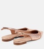 Jama embossed leather slingback flats