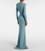 Bow-detail ruched jersey gown