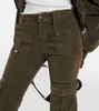 Low-rise velvet flared cargo pants