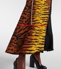 Asymmetric animal-print silk maxi dress