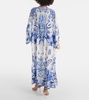 Printed silk kaftan