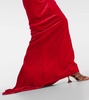 Bow-detail velvet gown