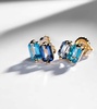 14kt gold earrings with topaz