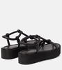 Knotted leather platform sandals