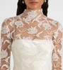 Bridal Adena floral lace-trimmed wool and silk gown