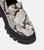 Printed leather platform loafers