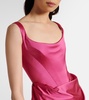 Crepe satin corset gown