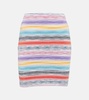 Striped knit miniskirt