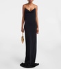 Backless Column Gown with Chain Detail