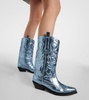 Embroidered metallic cowboy boots