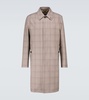 Prince of Wales checked trench coat