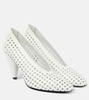 Perforated Cone leather pumps 