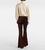 High-rise velvet flared pants