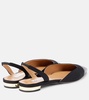 Leather-trimmed slingback flats