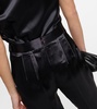 High-rise straight-leg satin pants