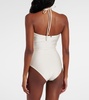 Embellished halterneck swimsuit