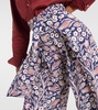 Printed silk tapered pants