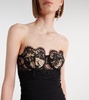 Lace-trimmed bustier gown