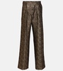 High-rise tweed straight pants