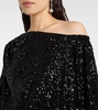 Belle sequined asymmetric top