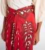 Printed twisted midi skirt