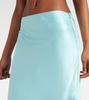 Mid-rise flared satin skirt 