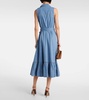 Edwina belted denim midi dress