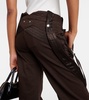 Low-rise denim cargo pants