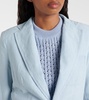 V-neck denim blazer