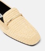 Raffia and leather loafers